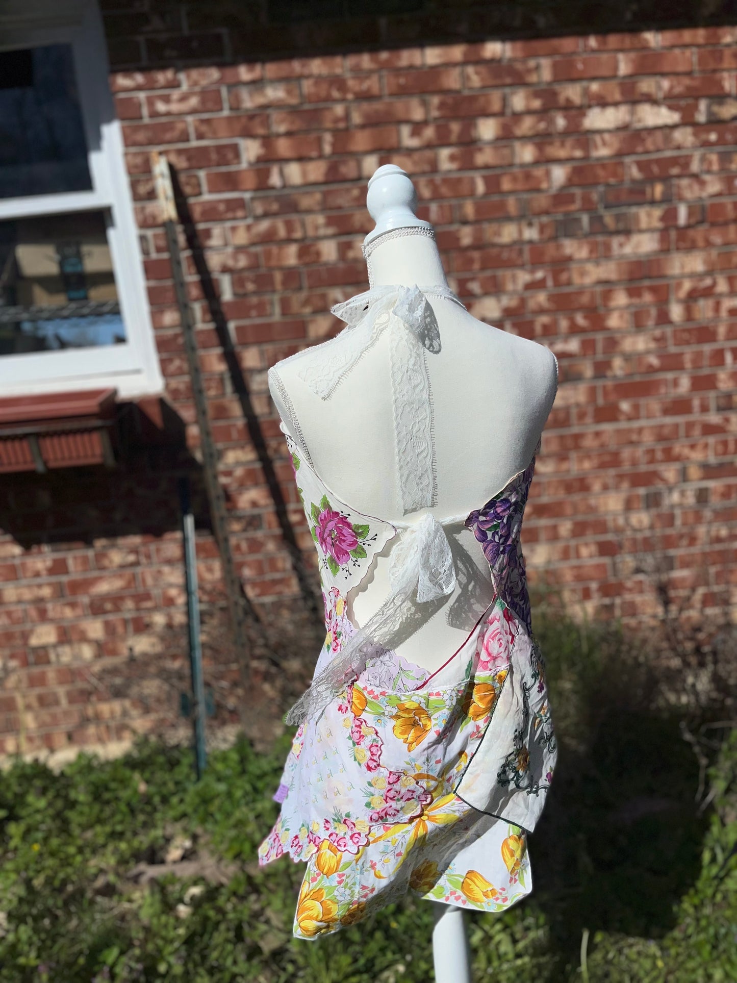 Upcycled Hankie Sheer Coverup Dress