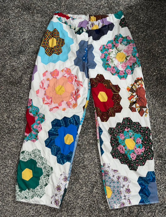 Upcycled Quilted Barrel Pants