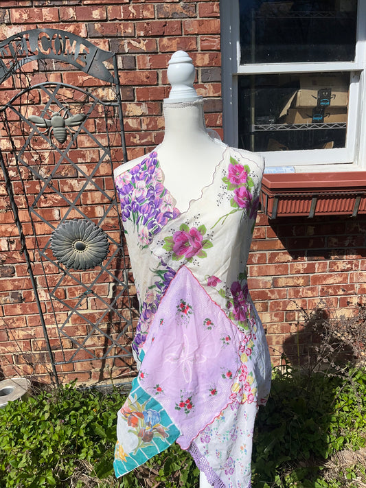 Upcycled Hankie Sheer Coverup Dress