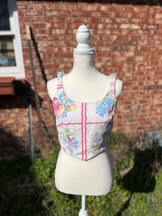 Upcycled Tablecloth Corset