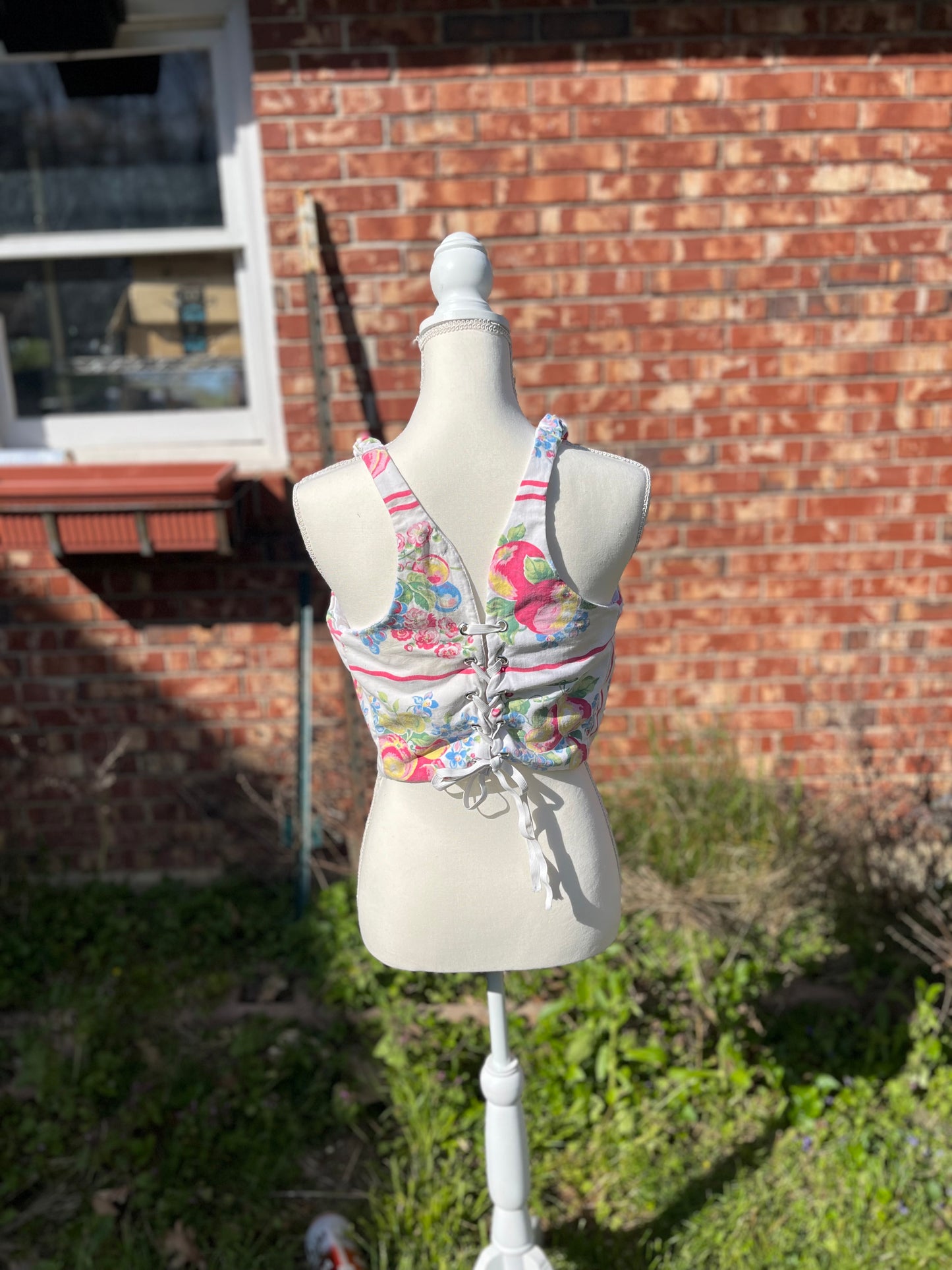 Upcycled Tablecloth Corset