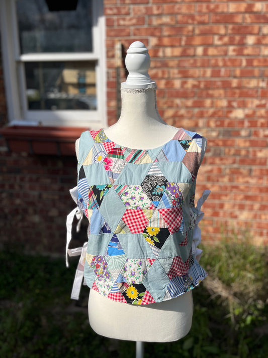 Upcycled Quilted Tie Top